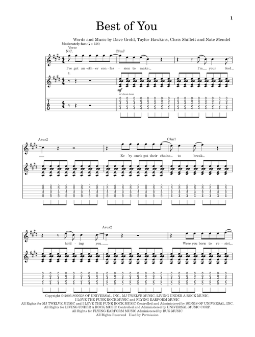 Best Of You - Foo Fighters (School of Rock - Guitar Tab)