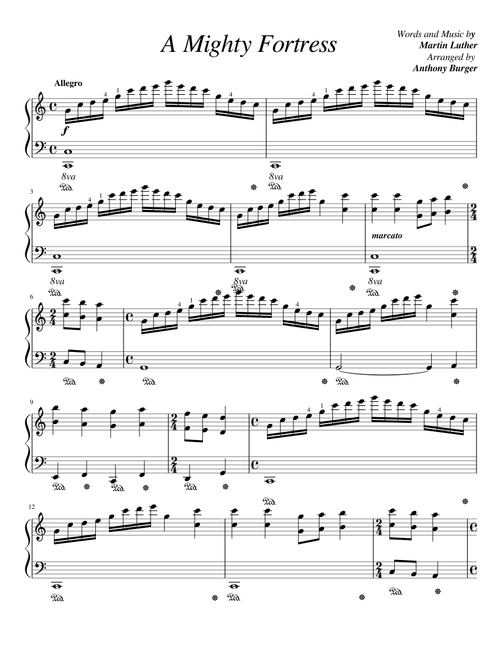 A Mighty Fortress - Arranged by Anthony Burger | Piano Solo