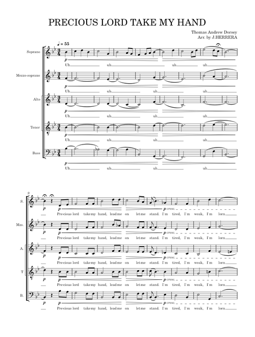 Precious lord take my hand – Thomas A. Dorsey/Arr. By J.HERRERA