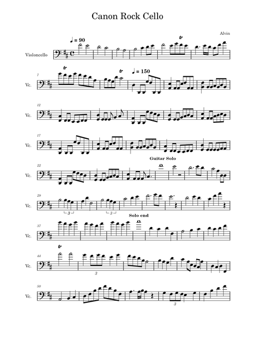 Canon Rock Cello - Alvin