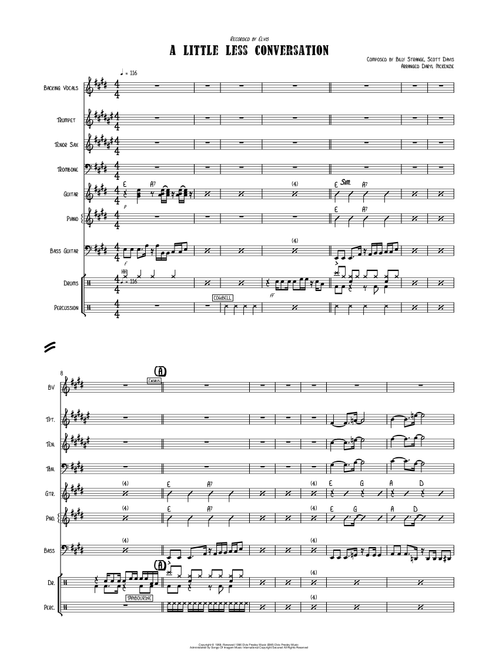 A Little Less Conversation (Arr. Daryl McKenzie) - Elvis Presley Vs. Jxl (Large Ensemble)