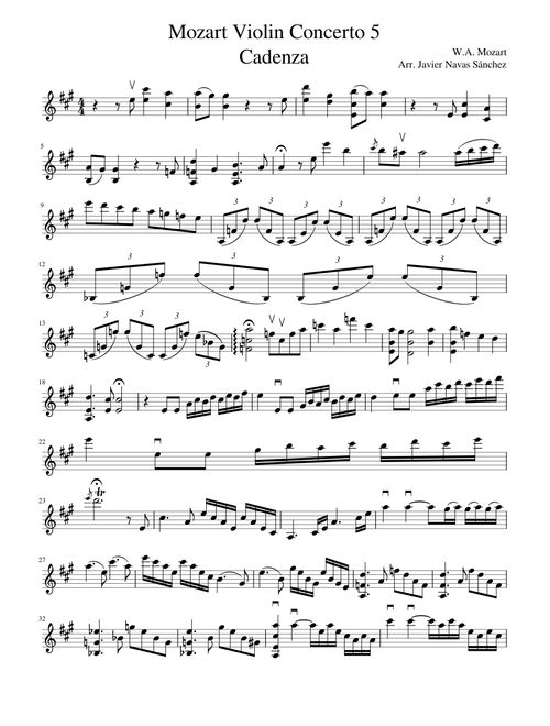 Mozart Violin Concerto_5 Cadenza