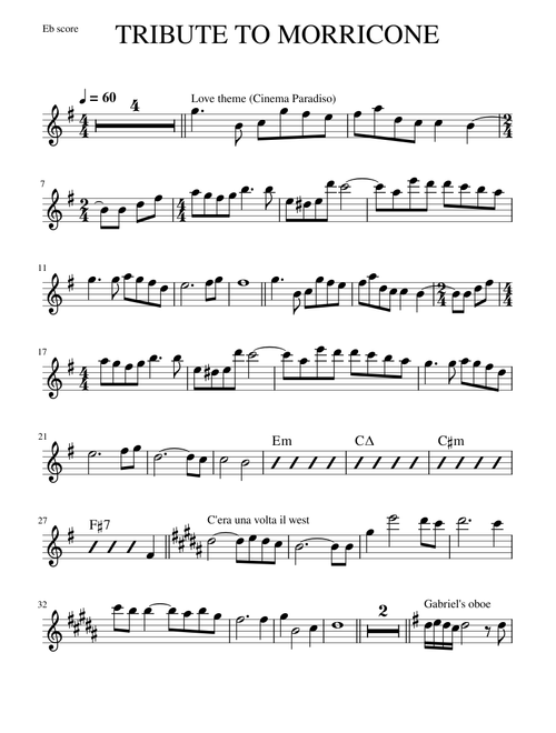 Tribute to Morricone - Alto Sax