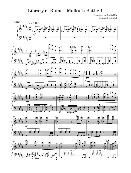 Library Of Ruina ライブラリーオブルイナ 楽譜集