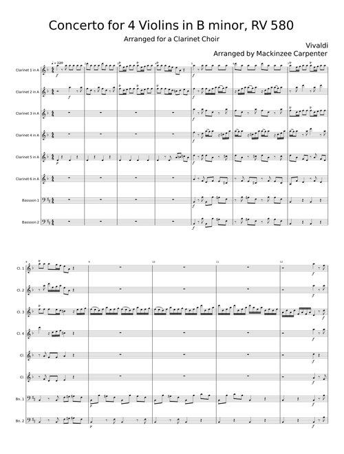 Concerto for 4 violins in B minor, RV 580 - Antonio Vivaldi