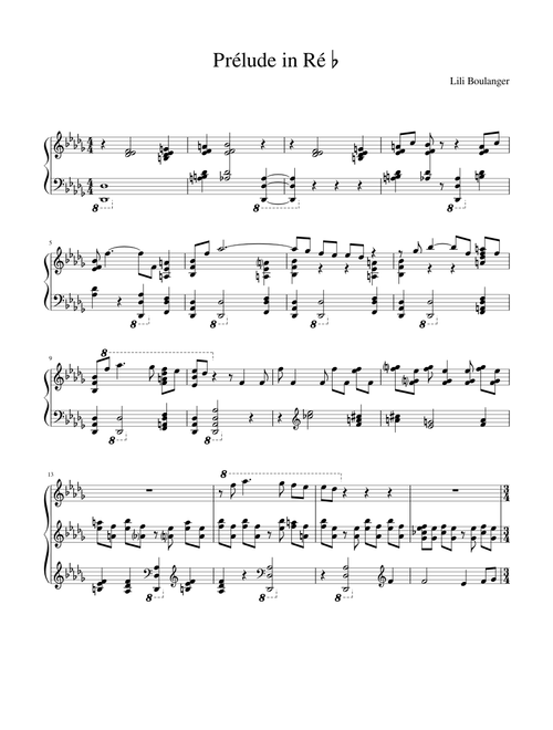 Lili Boulanger - Prélude en Ré♭ (1912)