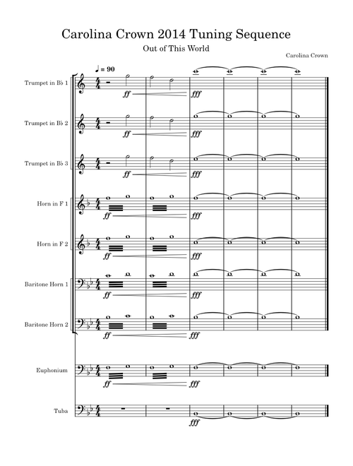 Carolina Crown 2014 Tuning Sequence