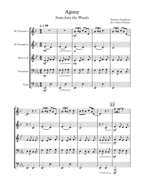 Agony for Brass Quintet (from Into the Woods)