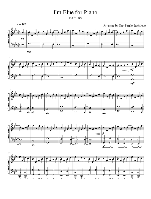 Im Blue by Eiffel 65 for Piano