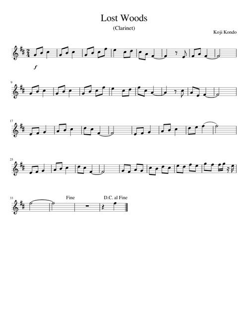 Legends of Zelda: Ocarina of Time- Lost Woods (Clarinet)