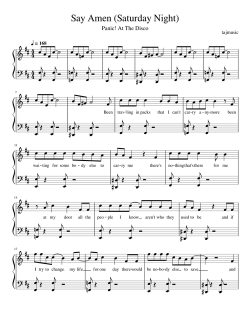 Say Amen (Saturday Night)- Panic! At The Disco