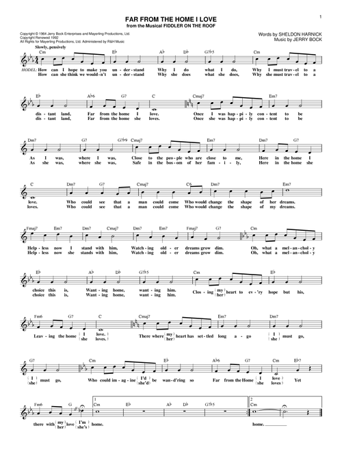 Far From The Home I Love - Jerry Bock (Lead Sheet - Fake Book)