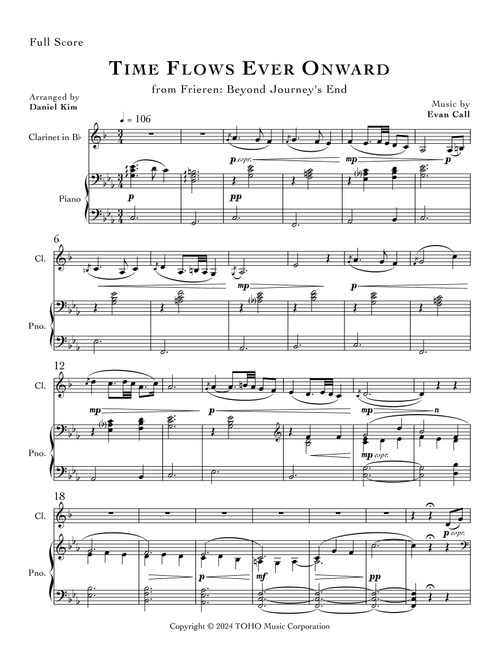 Time Flows Ever Onward (Arr. Daniel Kim) - Evan Call (Clarinet and Piano)