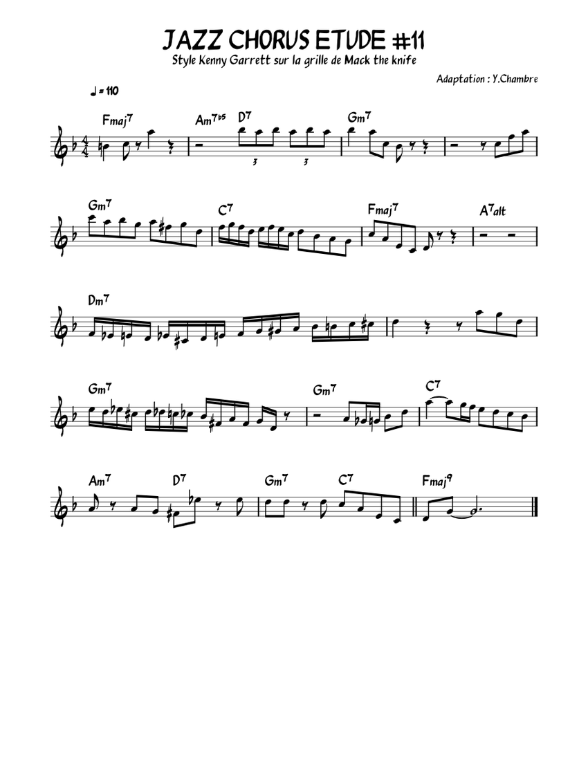 JAZZ CHORUS ETUDE 11 Sheet music for Piano (Solo)