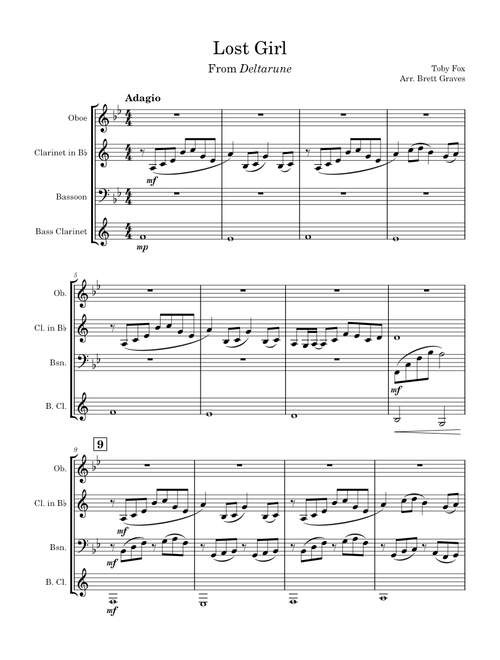 Lost Girl - Deltarune Chapter 2 – Toby Fox Quartet