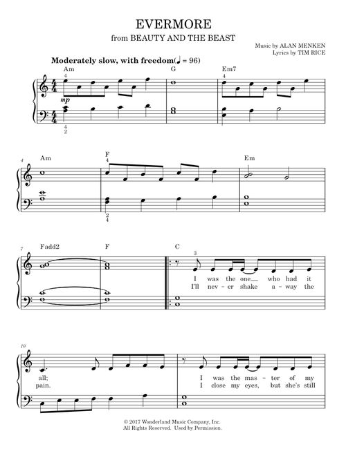 Evermore - Josh Groban (Easy Piano)
