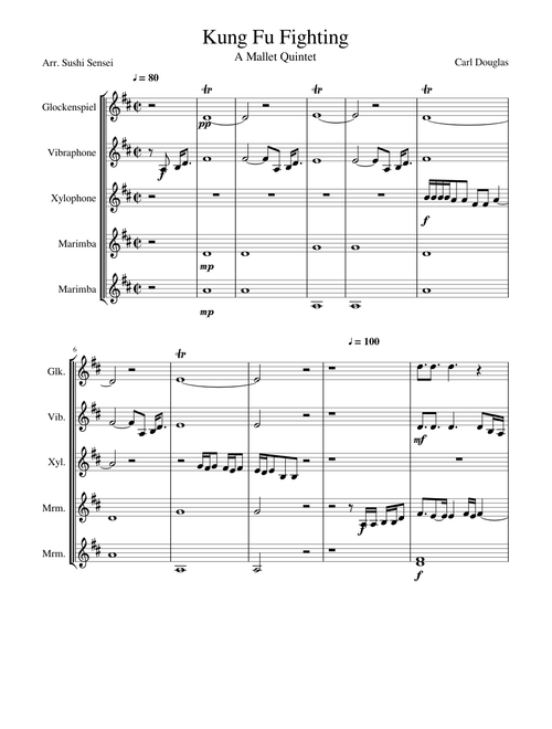 Kung Fu Fighting (Mallet Quintet)