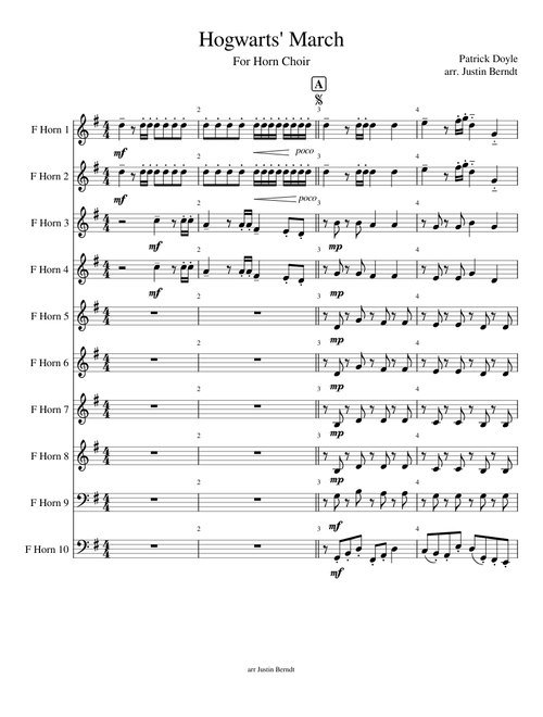 Hogwarts' March For Horn Choir