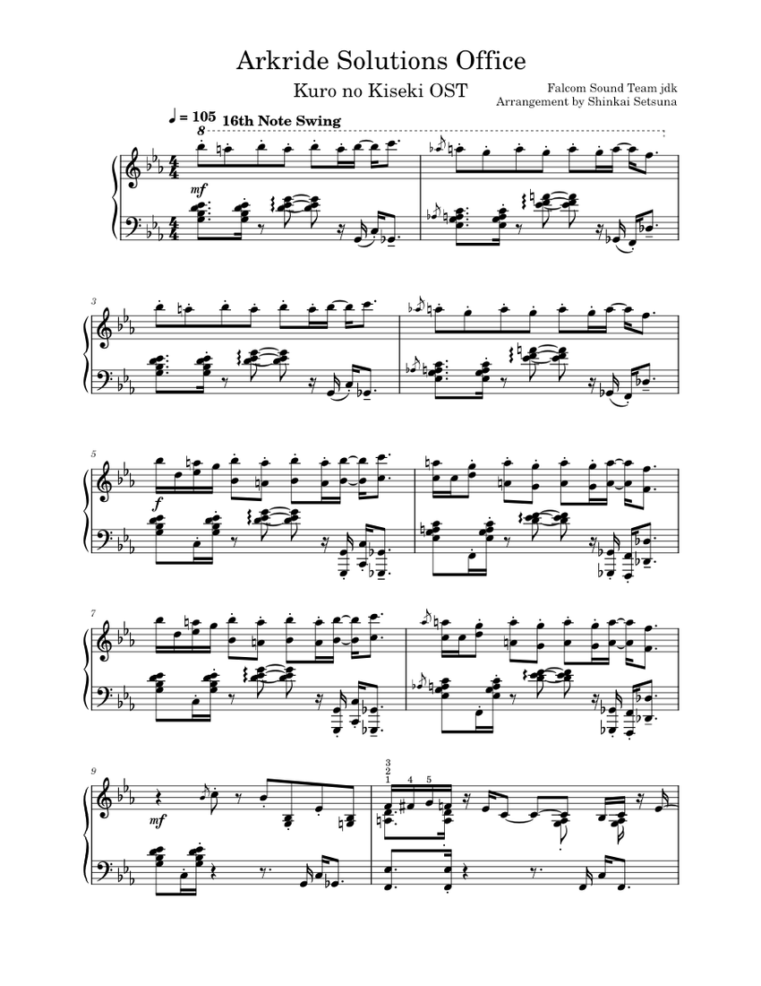 Arkride Solutions Office – Shuntaro Koguchi Sheet Music for Piano