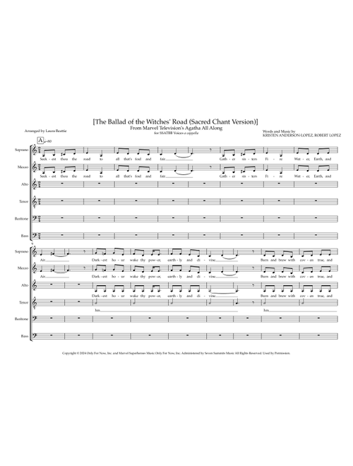 The Ballad Of The Witches' Road (Sacred Chant Version) (Arr. Laura Beattie) - Robert Lopez, Kristen Anderson-Lopez (Choral, SATB divisi)