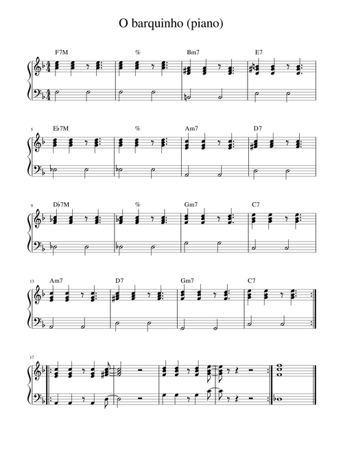 O barquinho  piano