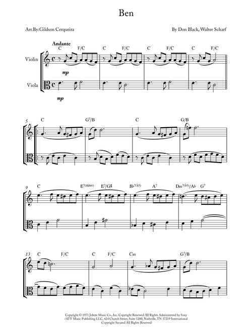 Ben (Arr. Gildson Cerqueira) - Michael Jackson (Instrumental Duet)