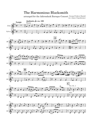 The Harmonious Blacksmith - Georg Friedrich Handel Sheet Music for