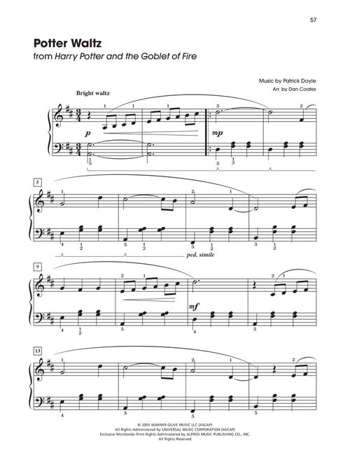 Potter Waltz (from Harry Potter) (arr. Dan Coates) - Patrick Doyle (Easy Piano)