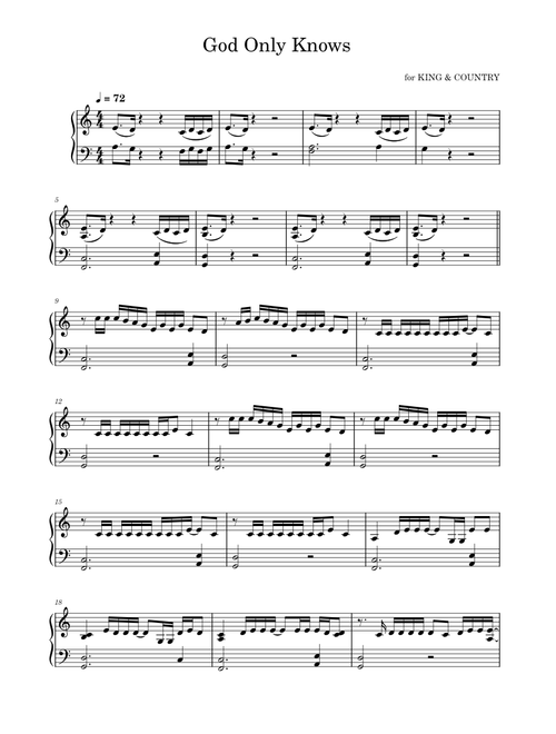 God only knows – for KING & COUNTRY God Only Knows - for KING & COUNTRY (Beginner)