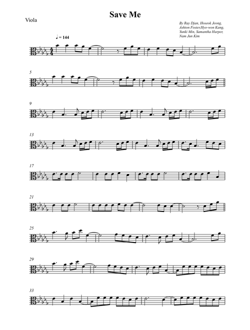 Save Me (Arr. Wesley S. SIlva) - BTS (Viola Solo)