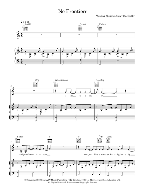 No frontiers - The Corrs (Piano-Vocal-Guitar (Piano Accompaniment))
