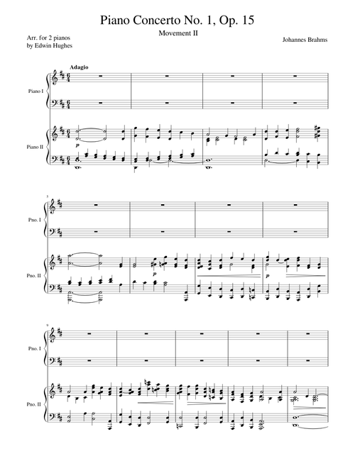 Brahms Piano Concerto No. 1, 2nd Mvmt. (Arr. for 2 pianos)