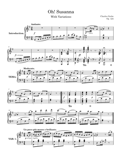 Oh! Susanna with Variations, Op. 124 – Charles Grobe