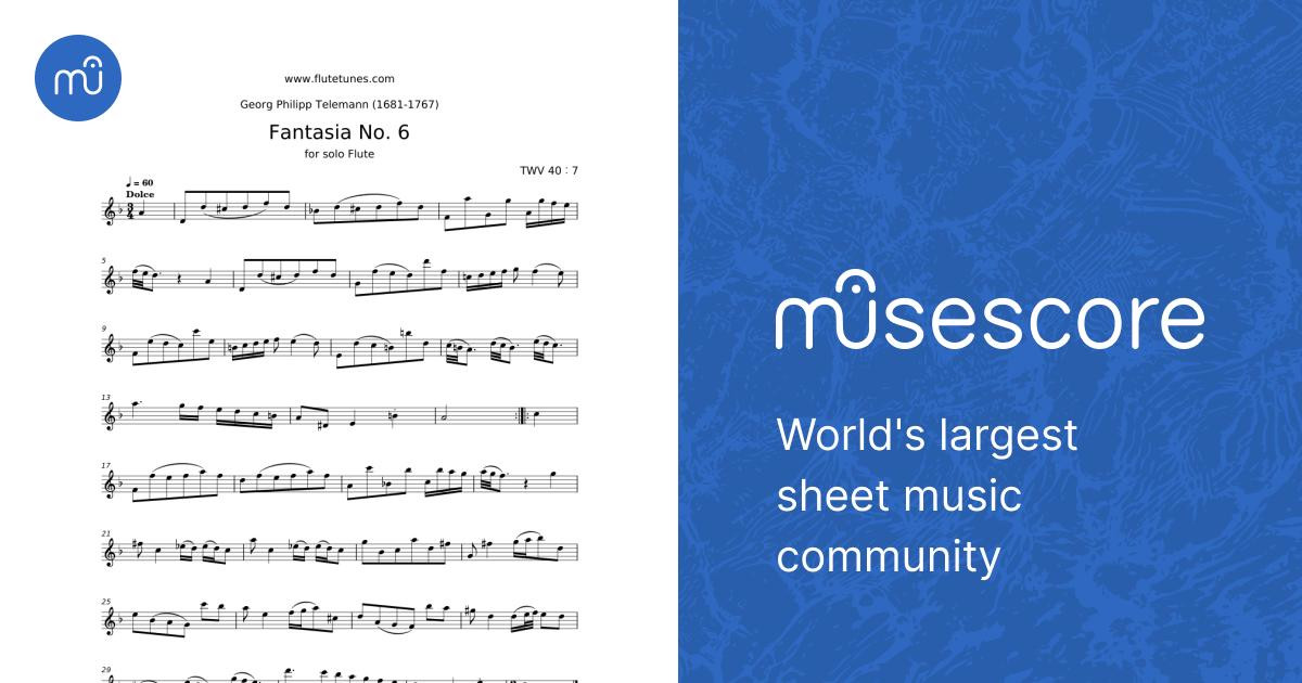 Fantasia N° 6 TWV 40:7 - Georg Philipp Telemann Sheet Music for