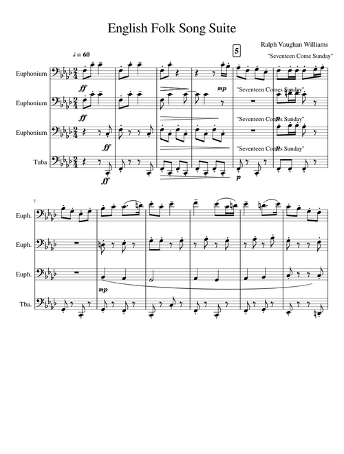 English Folk Song Suite Mvt 1 for Low Brass