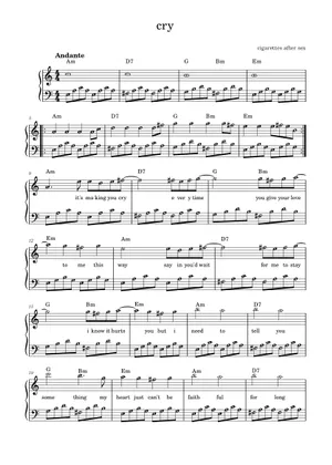 cigarettes after sex bass tab K. Sheet Music for Piano, guitar, Drum group, Harp (Mixed Quintet) cry cigarettes after bass tabs