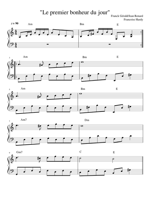 "Le Premier Bonheur Du Jour" - Françoise Hardy / Piano