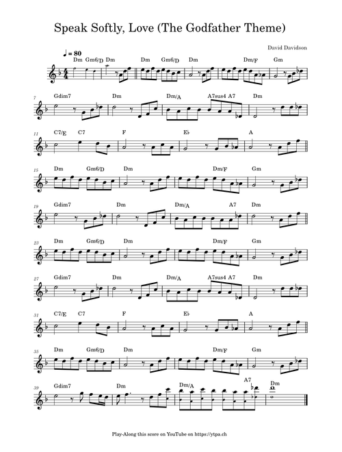 Speak Softly, Love (The Godfather Theme) - David Davidson