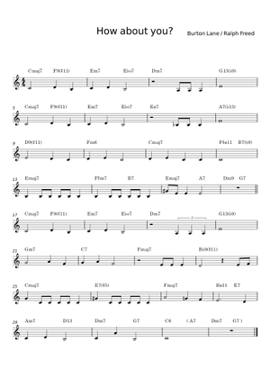How about You – Burton Lane How About You Sheet Music with Chords