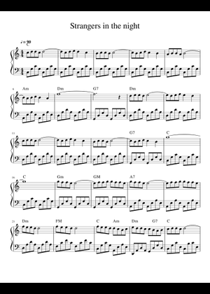 Strangers in the night Sheet Music for Piano (Solo) easy