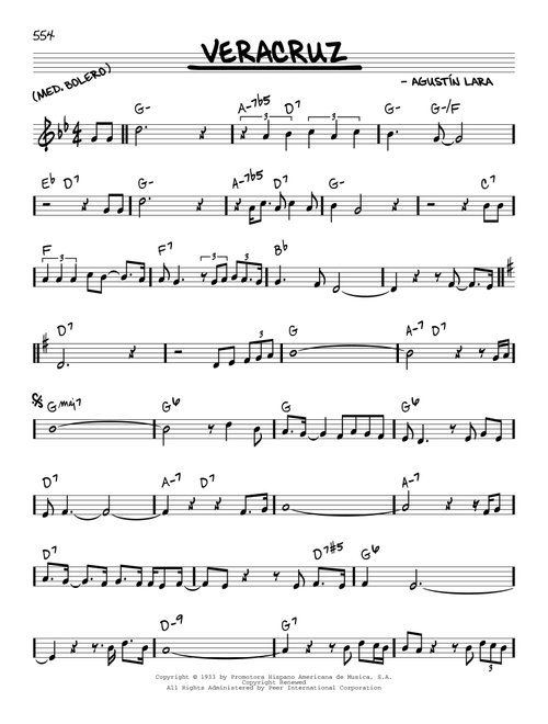 Veracruz - Placido Domingo (Real Book - Melody-Chords)