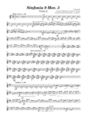 Sinfonia 9 – Antonín Dvořák Mov. 3 Violin 2 Sheet music for Sinfonia 9 – Antonín Dvořák Mov. 3 Violin 2 Sheet music for