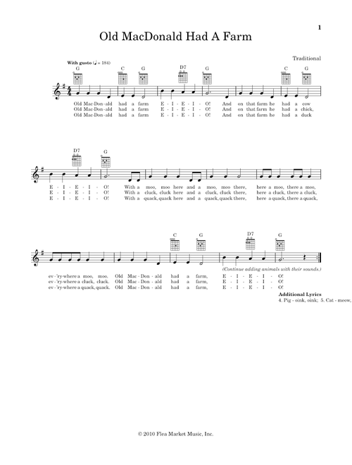 Old Macdonald Had A Farm (from The Daily Ukulele) (arr. Liz and Jim Beloff) - Traditional (Ukulele)