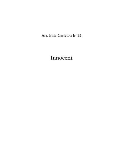 Innocent (Arr. Billy Carleton Jr) - Taylor Swift (Choral, SATB divisi)