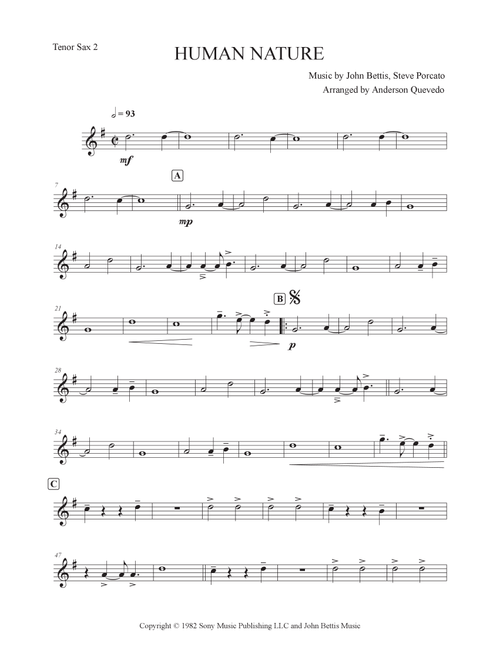 Human Nature (Arr. Anderson Quevedo) - Michael Jackson (Tenor Sax Solo)