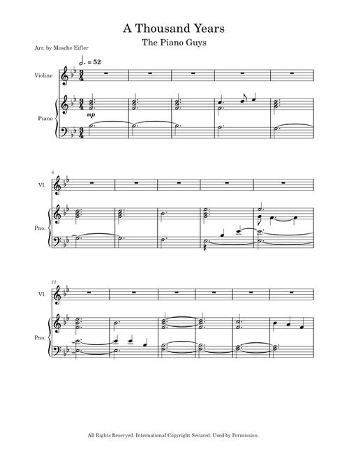 A Thousand Years – The Piano Guys The Piano Guys - A Thousand Years For Piano and Violin
