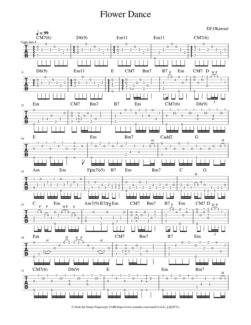 Flower Dance Fingerstyle Guitar Sheet music for Guitar (Solo