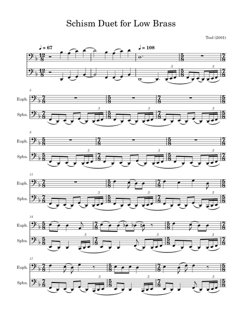 Schism – Tool Schism for Low Brass Duet