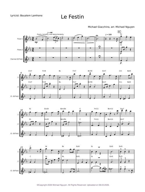 Le Festin - 2 Flutes and 1 Clarinet