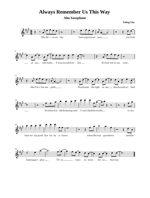 Always Remember Us This Way (Alto Saxophone) – nsmaikien@gmail.com